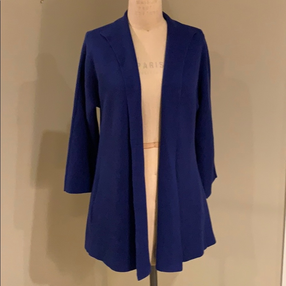 Eileen Fisher Long Blue Cardigan w/ Pockets 🥰